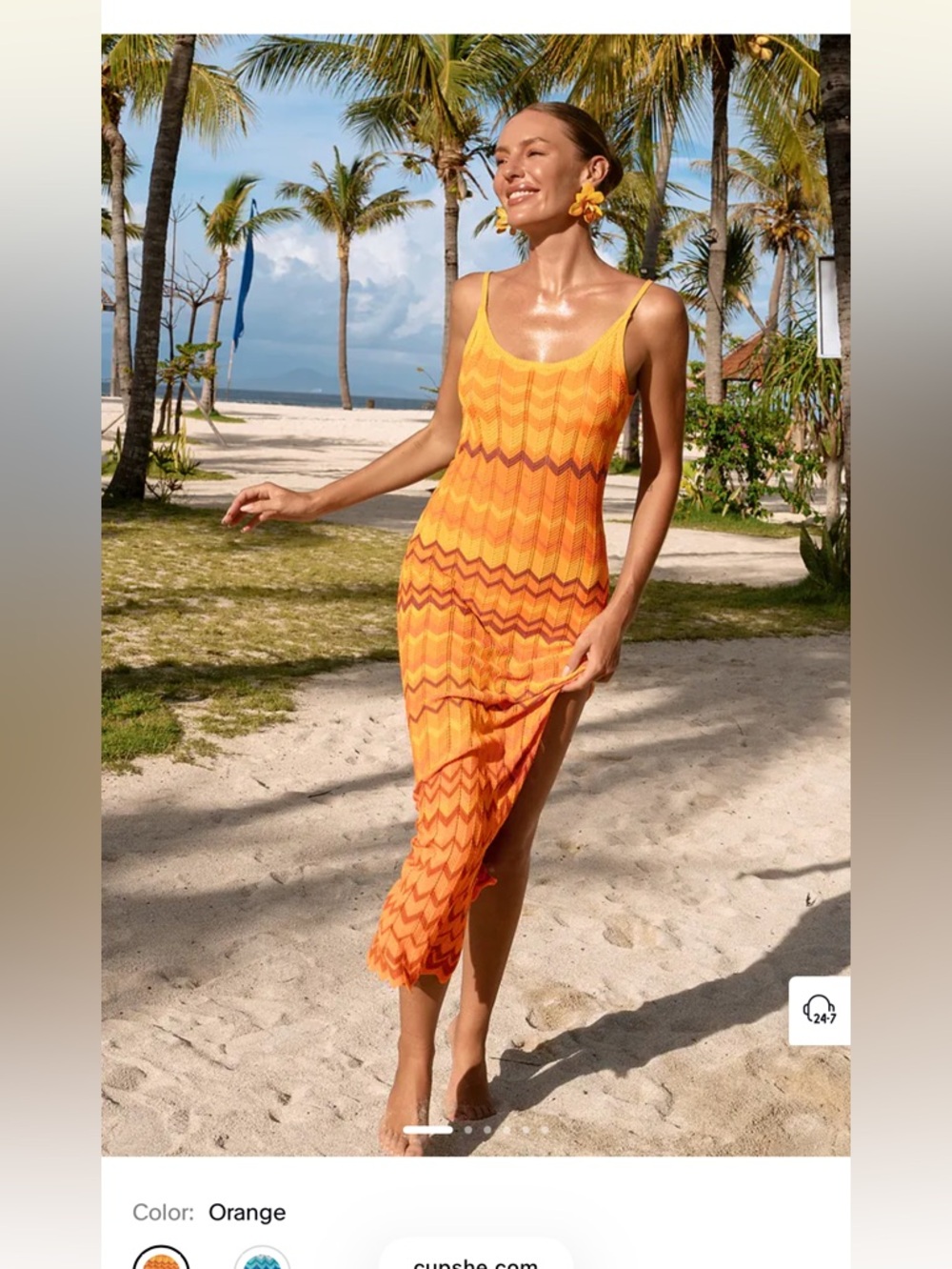 NWT Cupshe Maxi Dress - Flicker Chevron Cover Up - Picture 3 of 5
